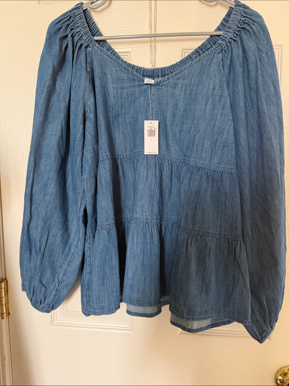 Old Navy Denim Peasant Blouse - Blue